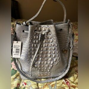 NWT BRAHMIN Marlowe Bucket Bag eggshell